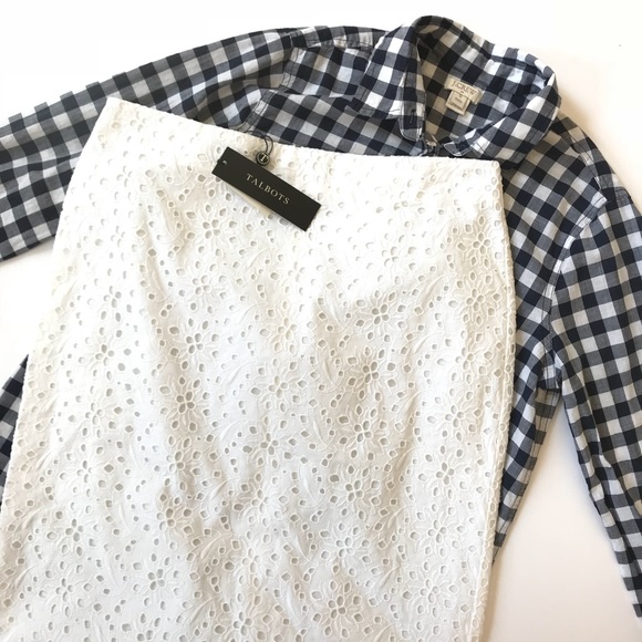 Talbots Dresses & Skirts - White eyelet pencil skirt